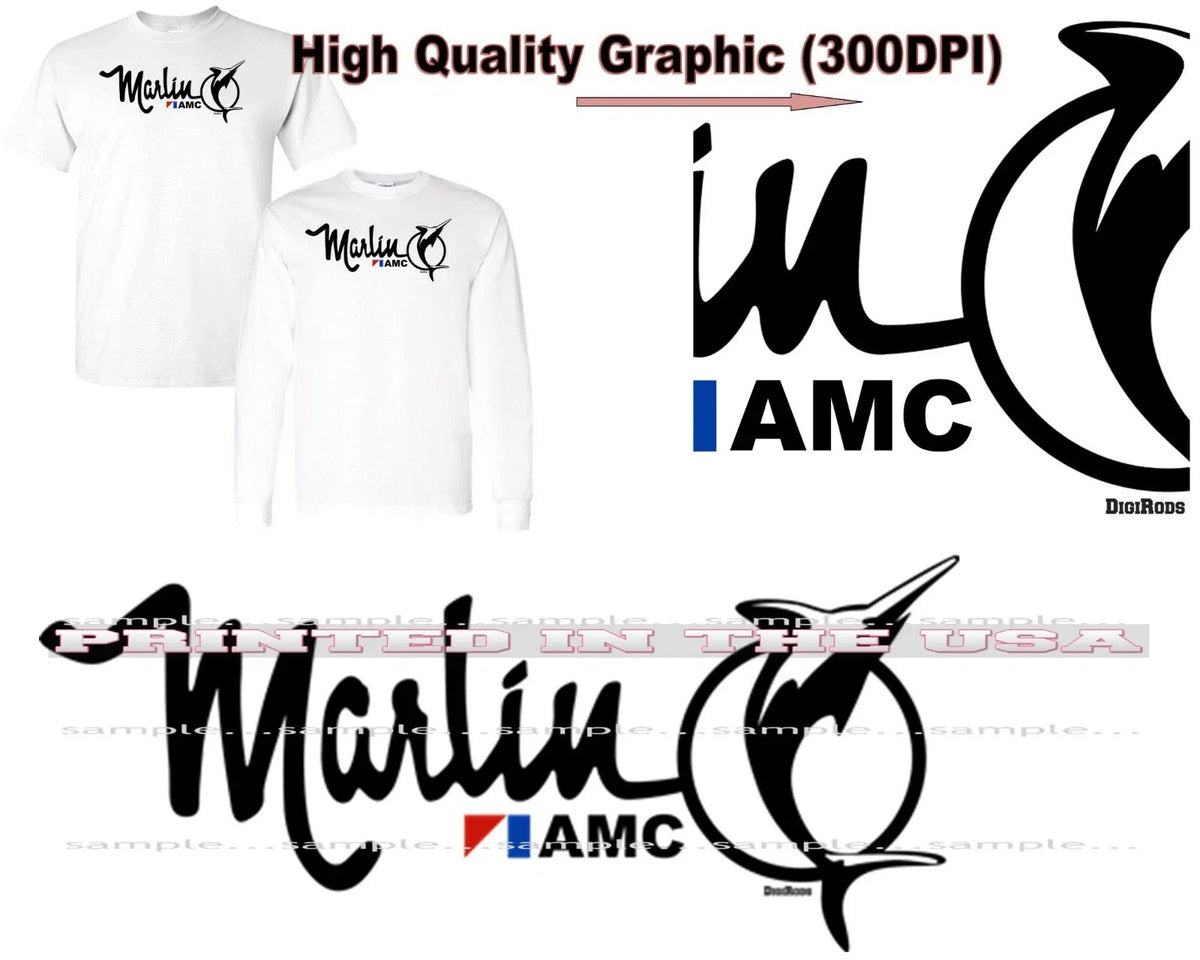 AMC American Motors Rambler Marlin 1960's Logo DigiRods Cartoon Car T Shirt Unisex