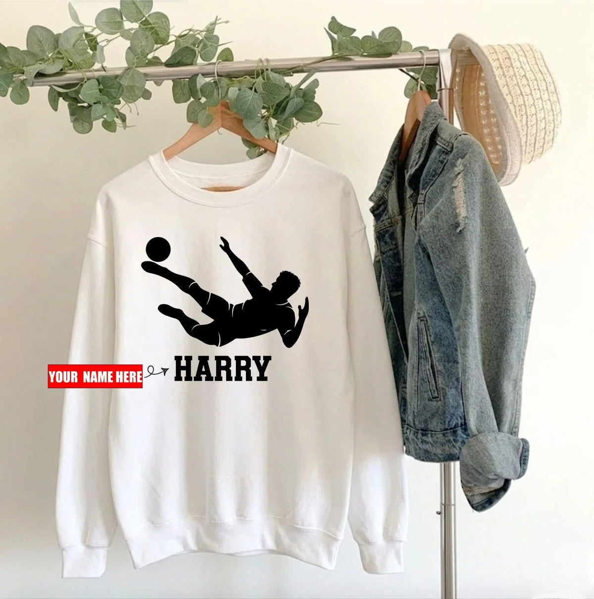 Personalised Soccer Unisex Jumper - Custom Name Sports Lover Gift Unisex