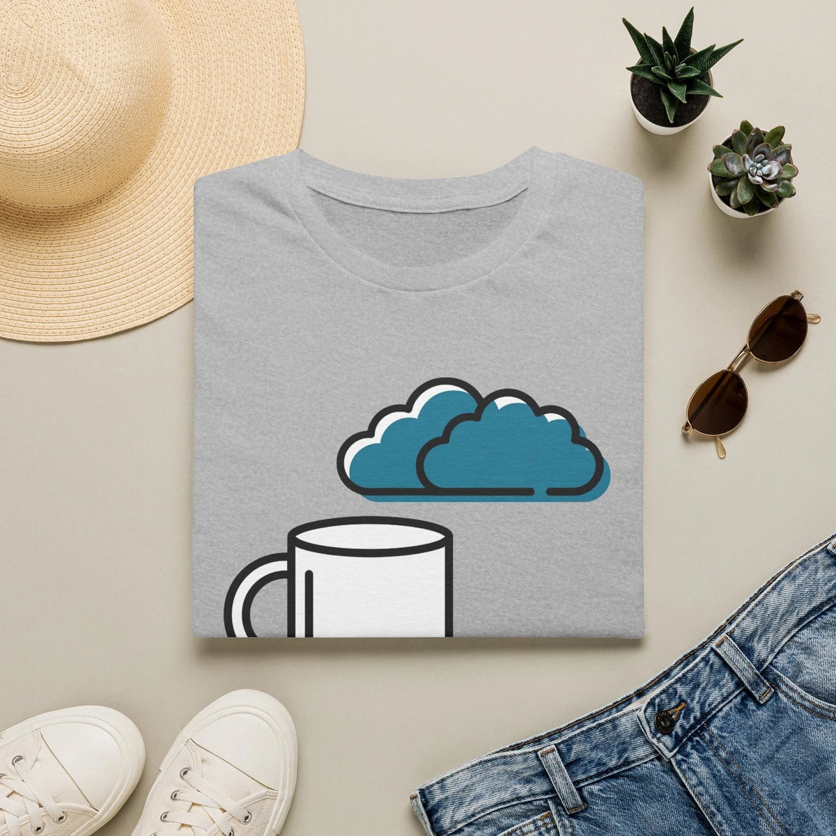 Do Not Speak To Me Before Coffee T-Shirt | Coffee Mug & Cloud Design
