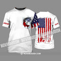 Unisex Shirt - Custom Name American Fishing Flag 3D T-Shirt BS1738