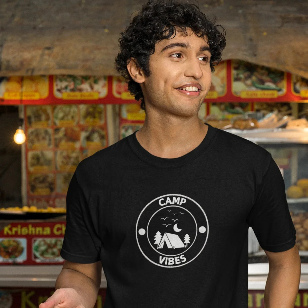 Camping Mood Printed Classic Fit Round Neck T-Shirt – Unisex Casual Wear Tee