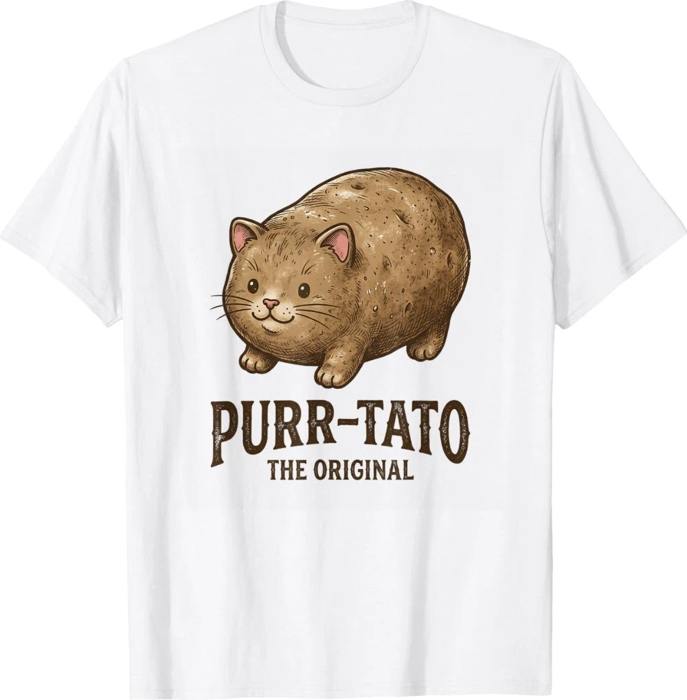 Purr Tato Hilarious Chonky Cat Meme Chubby Kitten T-Shirt