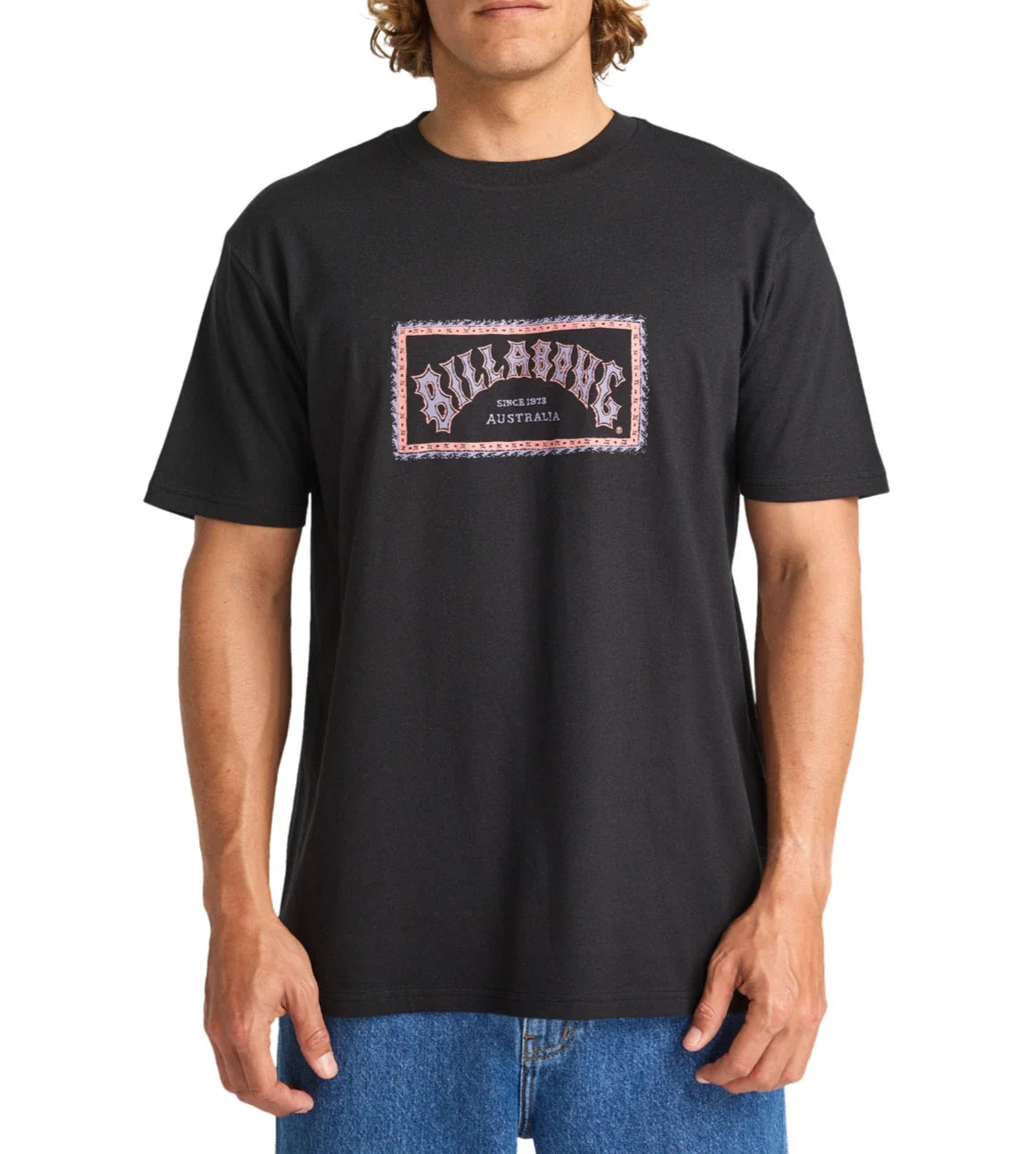 BILLABONG MENS T SHIRT.ARCH FRAME PREMIUM BLACK COTTON SHORT SLEEVED TEE TOP S26 Unisex