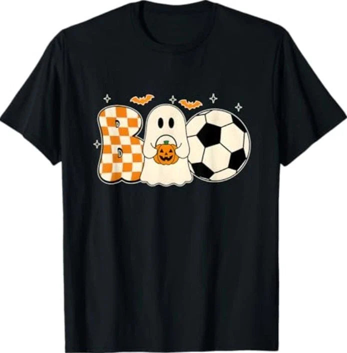 Boo Ghost Playing Soccer Halloween Players Trick or Treat Unisex