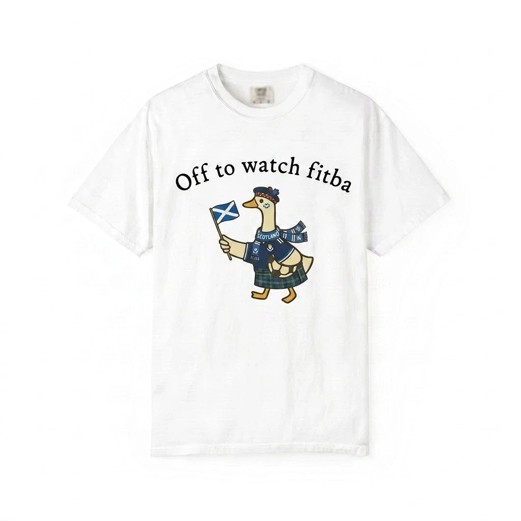 Off To Watch Fitba Unisex T Shirt Funny Goose Scotland Soccer Game Day Fans Tee Unisex