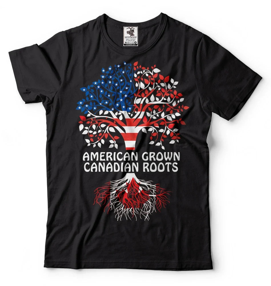 American Canadian American Grown Canadian Roots Tee Heritage nationality Unisex