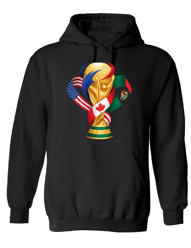FIFA 2026 World Cup Soccer Graphic USA Football Black hooded Unisex