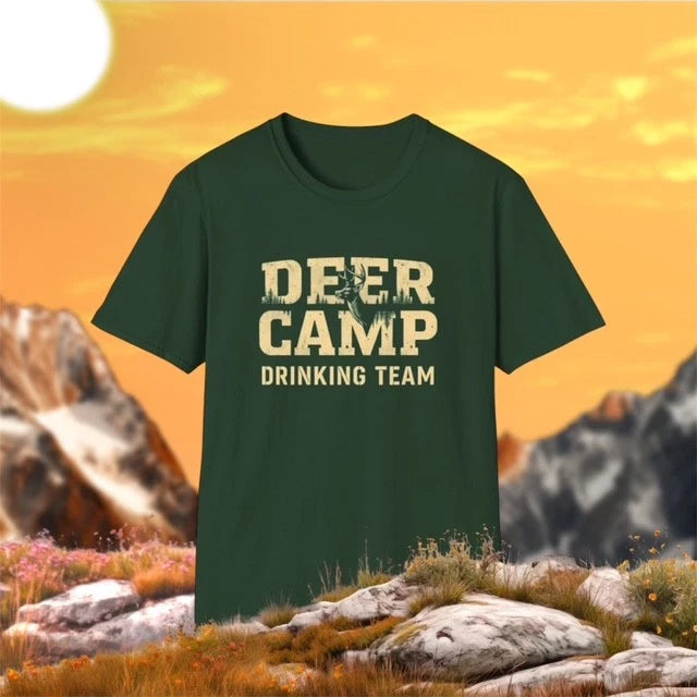 Deer Camp Drinking Team T-Shirt, Funny Hunting Apparel, Hunting Season - Unisex