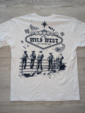 C V L A Wild West Graphic Print White Crew Neck Short Sleeve Men’s M Unisex