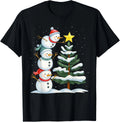 Funny Christmas Snowman Topper Tree Holiday Family Men Women unisex T-Shirt