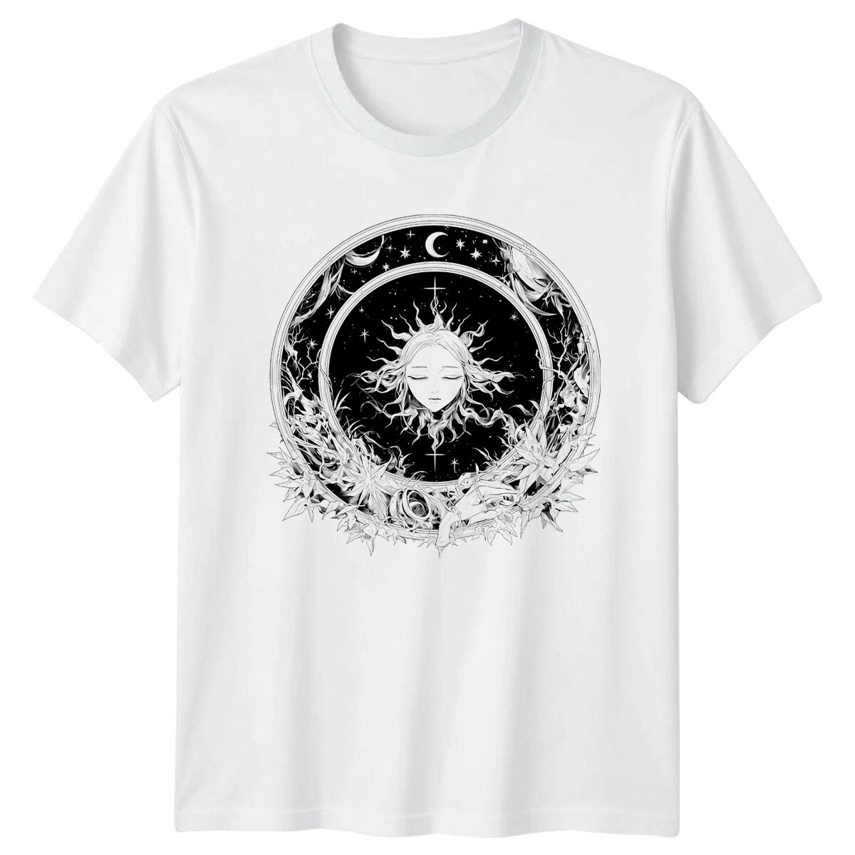 Celestial Sun Woman Moon Stars Magic T-Shirt