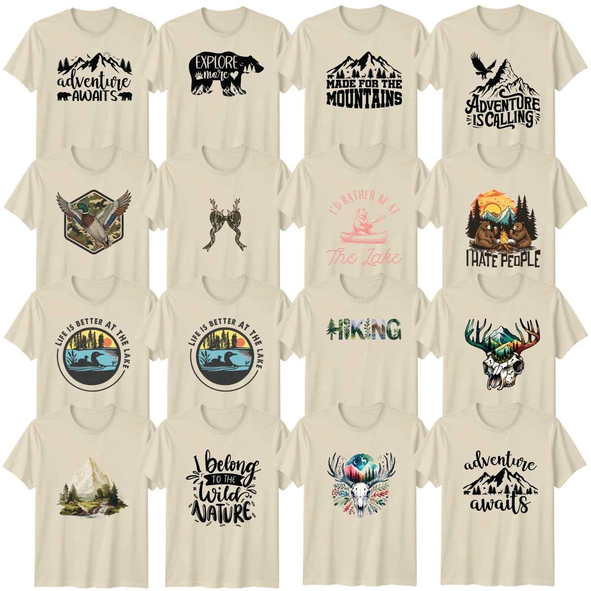 Nature Outdoor Adventure Wildlife Adult T-Shirt Hiking Birthday Gift