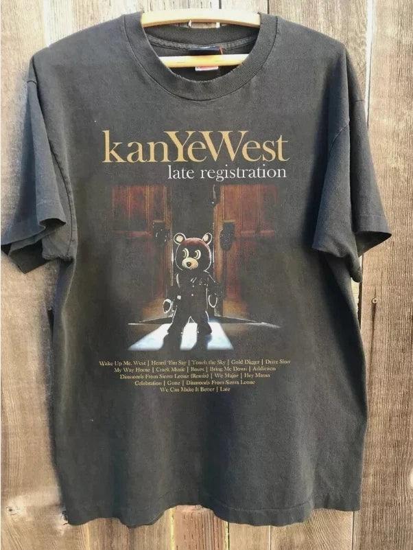 Vintage 90s Kanye West Graphic Retro Style Rappers Charcoal Unisex Unisex