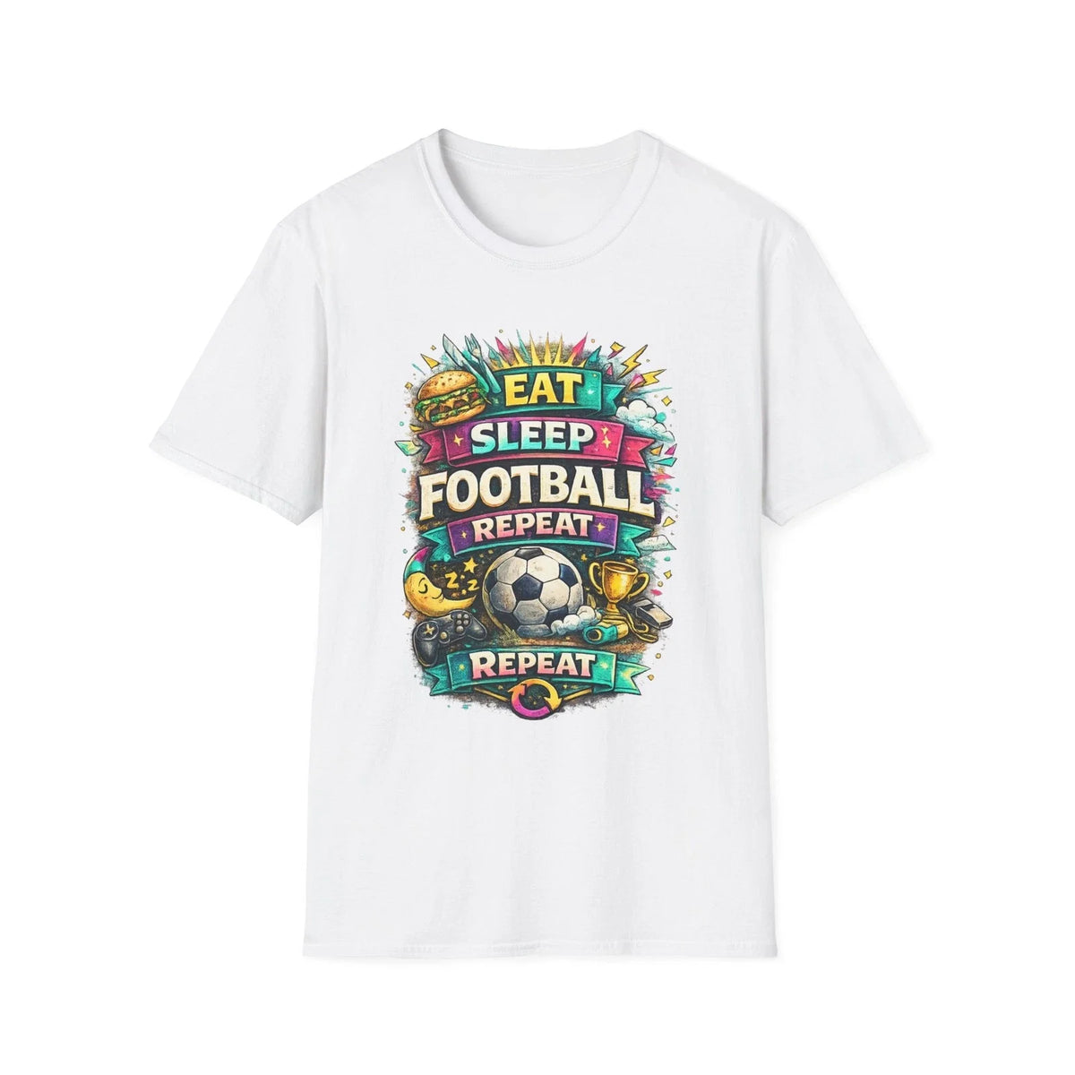 Eat Sleep Football Repeat | Soccer Graphic Tee Unisex