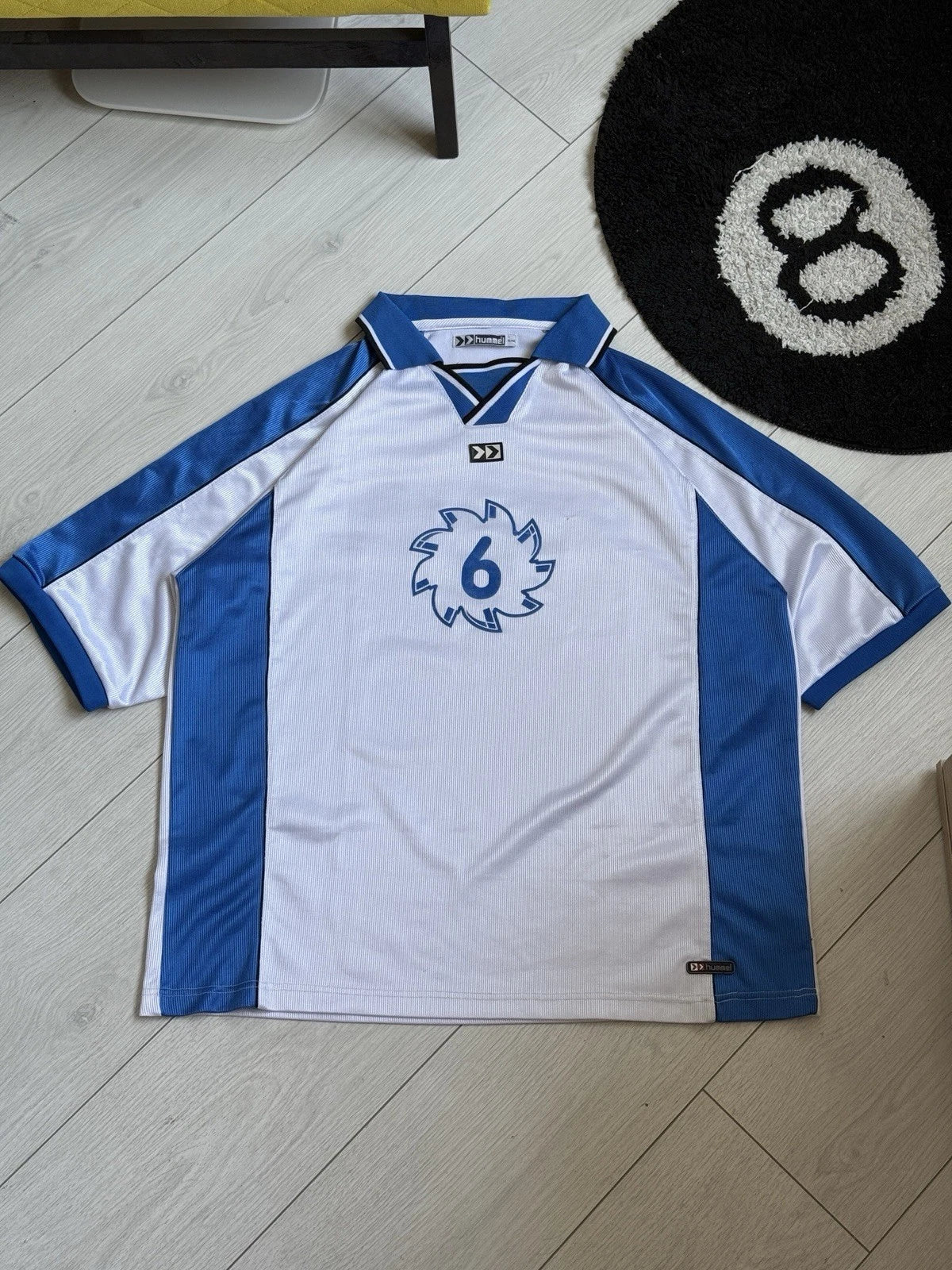 Hummel Soccer Jersey #6 Retro Shirt Crazy XLarge Saw Blade Unisex
