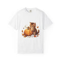 Autumn Kitten Pumpkin T-Shirt | Fall Cat Tee, Pumpkin Patch Illustration