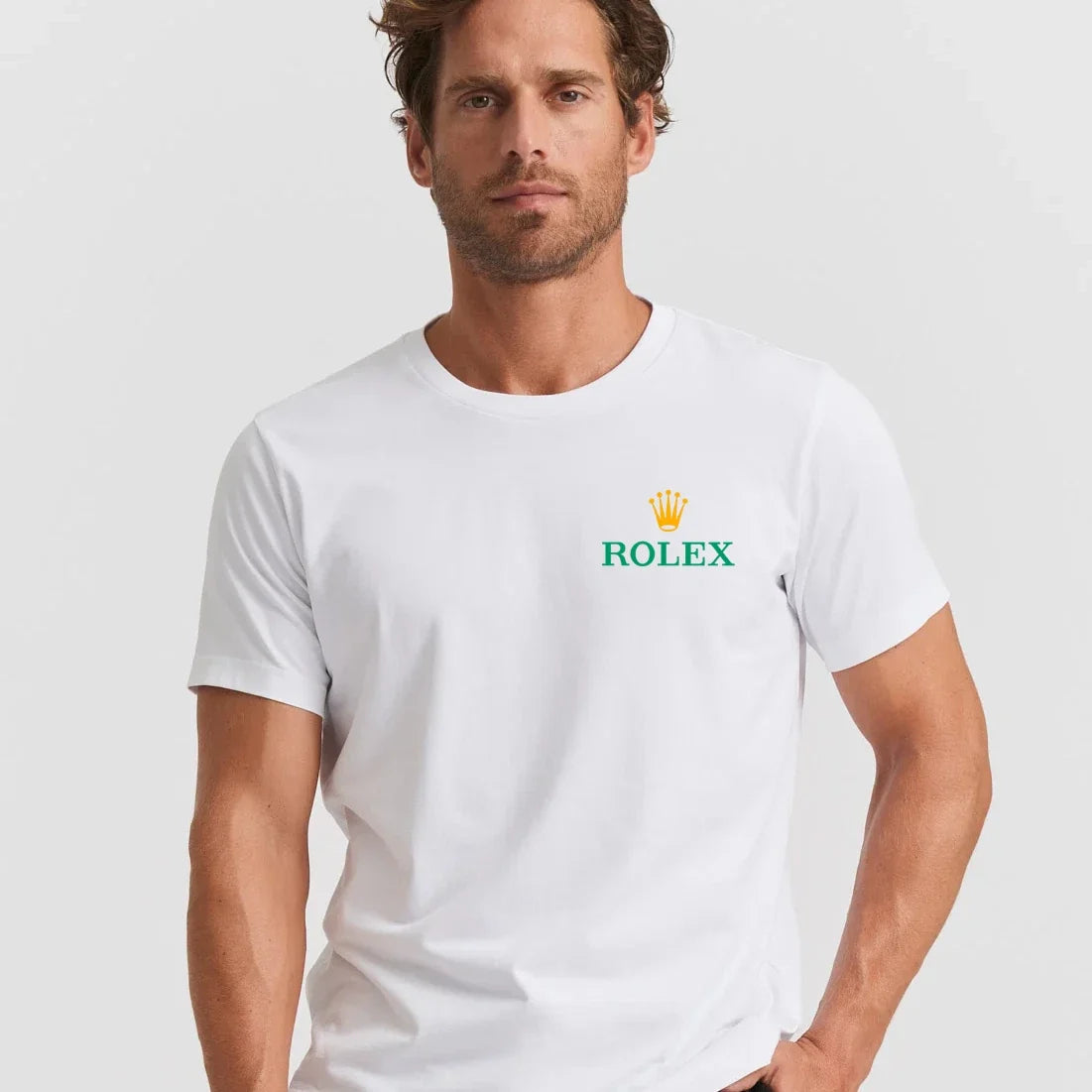 Premium Rolex Menswear White Cotton Streetwear Casual Style Gift Idea Unisex