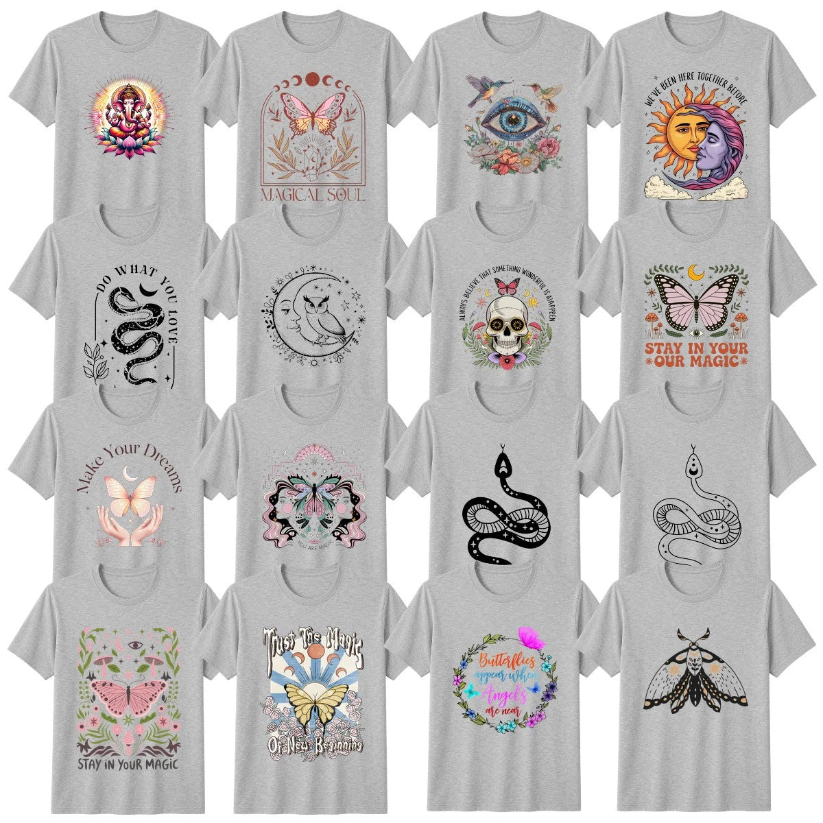 Boho Celestial Butterfly And Bee Fantasy T-Shirt Spiritual Birthday Gift