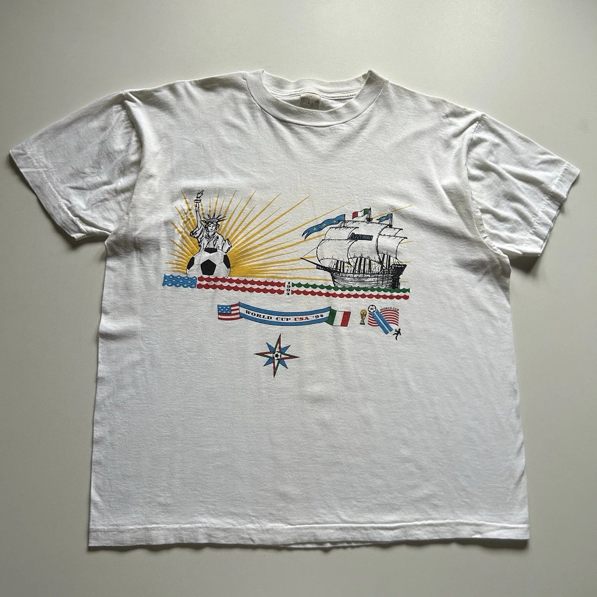 Vintage 1994 World Cup USA Mens XL 90s New York City Italia Soccer Art Unisex
