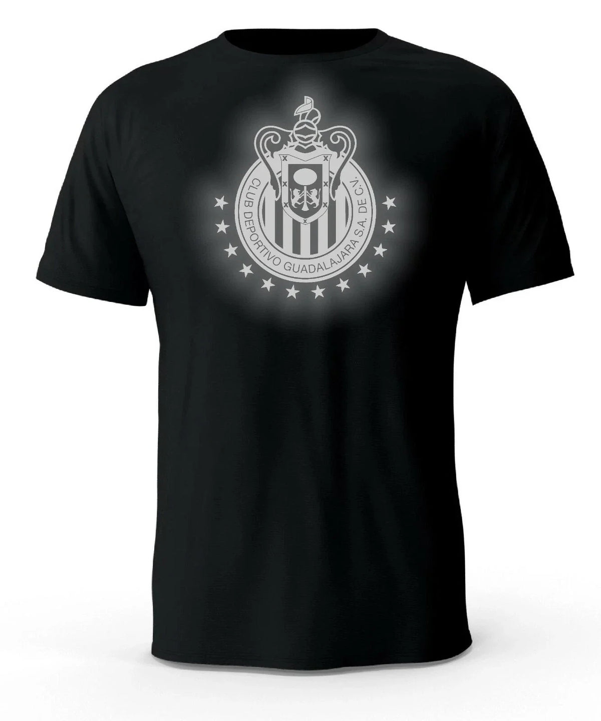 Chivas Guadalajara Futbol Mexico Black Reflective Logo playera Unisex