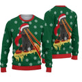 Drax Pizza Cat Laser Eyes Ugly Christmas Sweater Seagreen Unisex Pullover