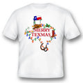Merry Texmas Christmas Texas black or white tee Unisex