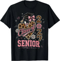 Senior 2027 Class of 2027 Coquette Leopard Bow Senior Grad T-Shirt