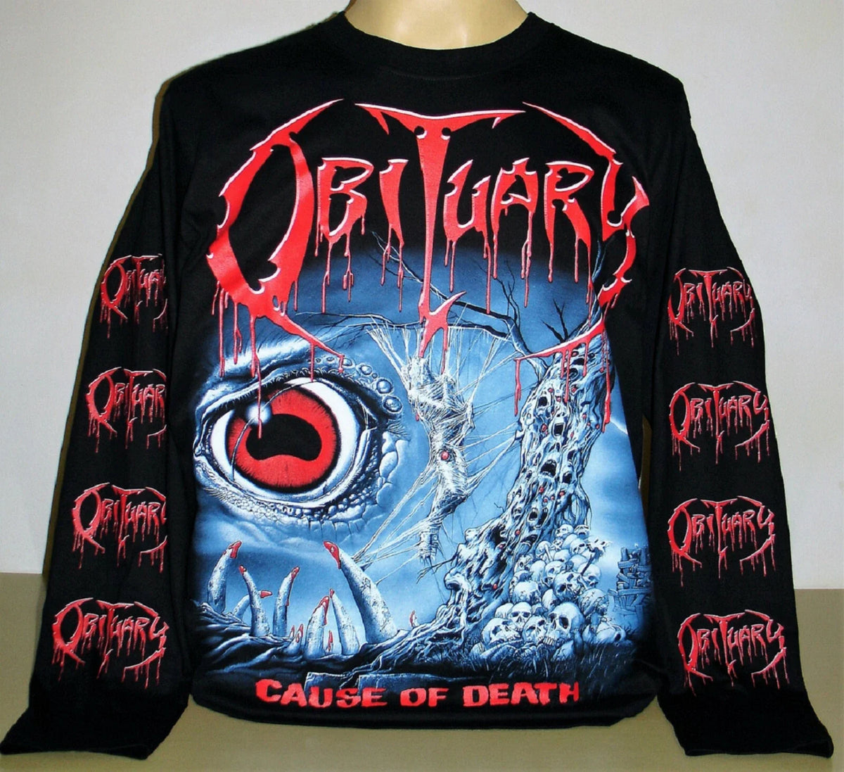 Obituary Cause Of Death Long Sleeve Size S M L XL 2XL 3XL Metal Band New Unisex