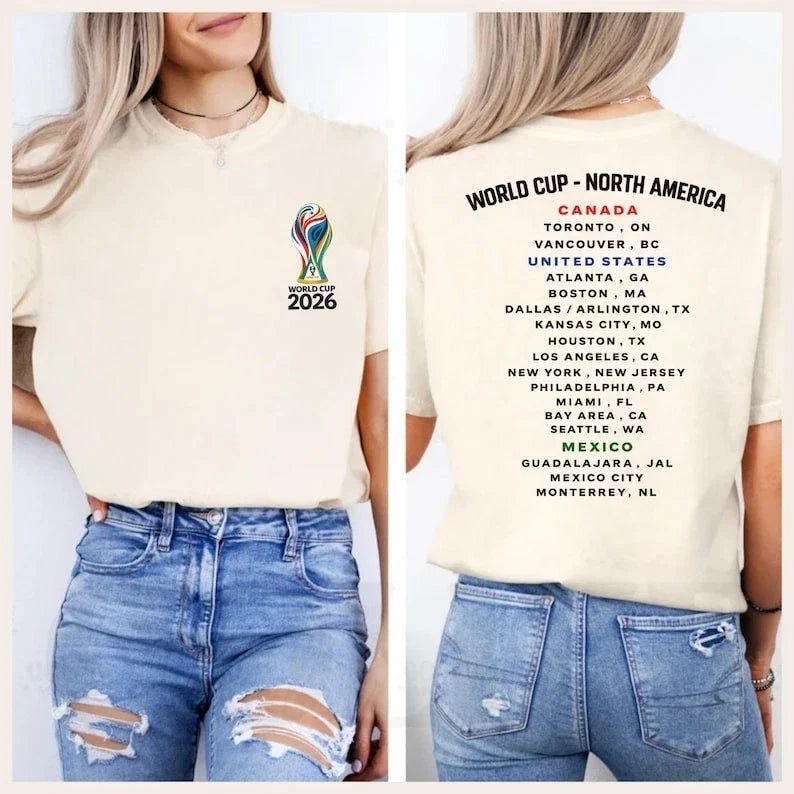 2026 World Cup Host Cities Shirt, North America Soccer Tee Unisex