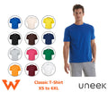 Uneek Men's Work Classic Cotton Crew Neck Size XS to 6XL Unisex