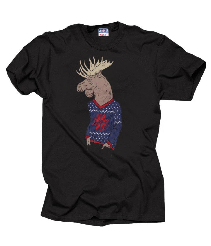 Ugly Christmas Sweater Hipster Moose Geek Cool Christmas Gift