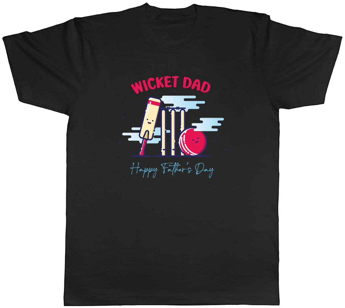 Happy Fathers Day Mens Wicket Dad Cricket Lover Unisex Tee Gift Unisex