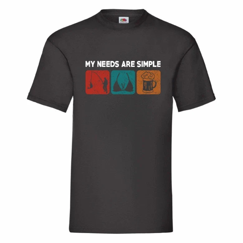 My Needs Are Simple Fishing Boobs And Beer T Shirt Small-2XL Unisex