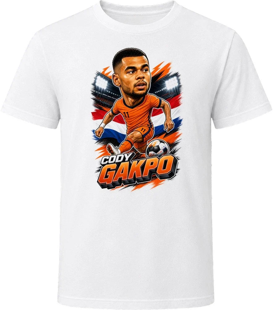 Cody Gakpo, Netherlands Caricature Soccer 2026 T Shirt Unisex