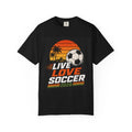 Live Love Soccer 2026 | Retro Sunset Palm Soccer Ball Unisex