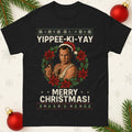 Die Hard Yippee-Ki-Yay Christmas T Shirt, Funny  Retro 80s Action Movie Xmas Tee