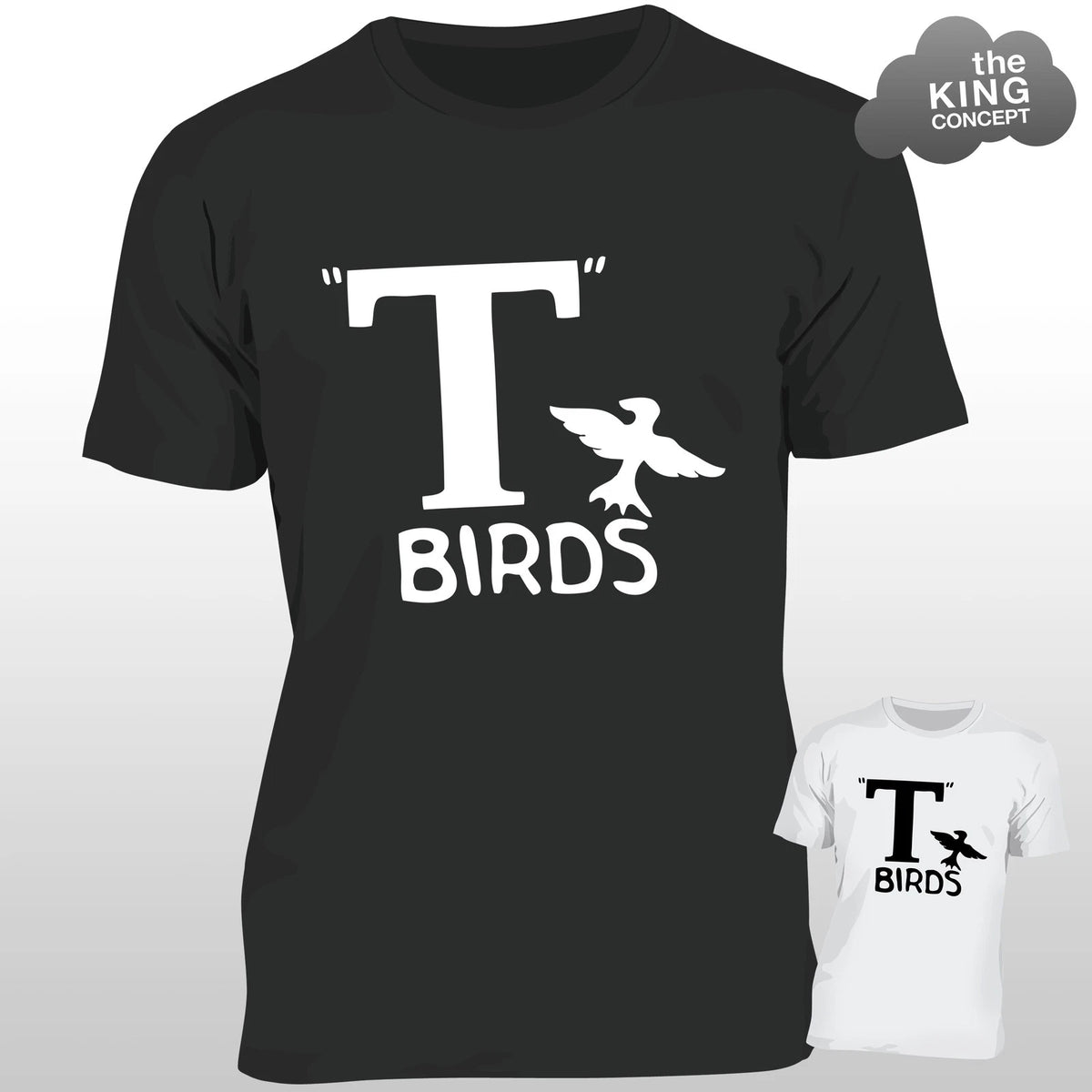 T Birds T-Shirt Grease Black Jacket T-Bird John Travolta Transfer Stag Night Men