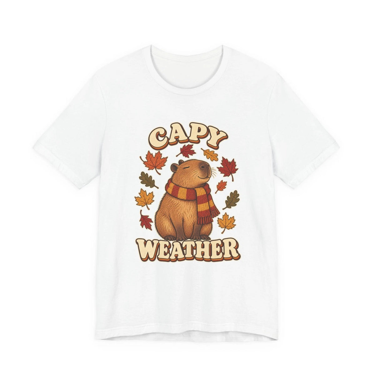 Capy Weather capybara fall leaves tee | Autumn animal shirt