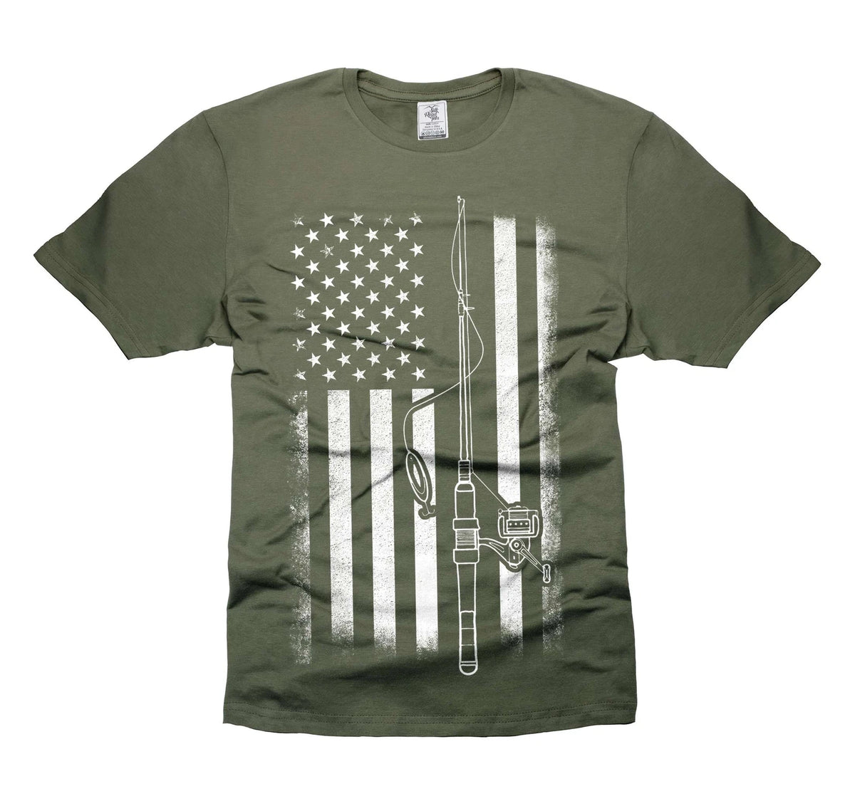 Mens Fishing Flag Shirt Fishing Flag Tee Shirt US Flag Tee USA Patriotic Shirt
