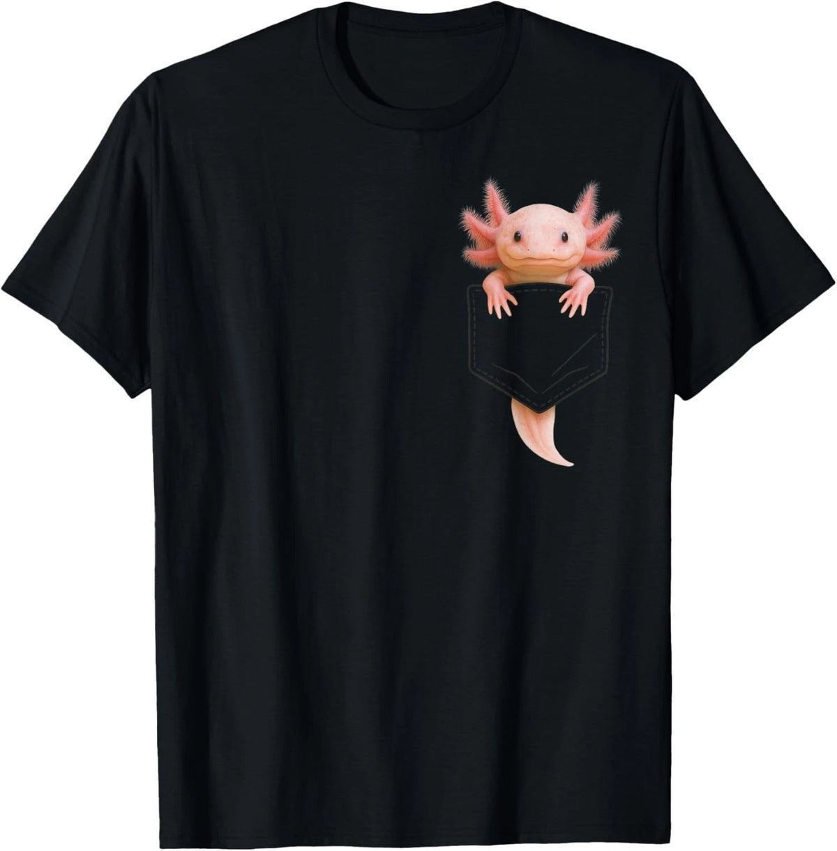 Cute Axolotl Pocket Funny Gifts For Men Women Teen Kid T-Shirt  unisex T-Shirt
