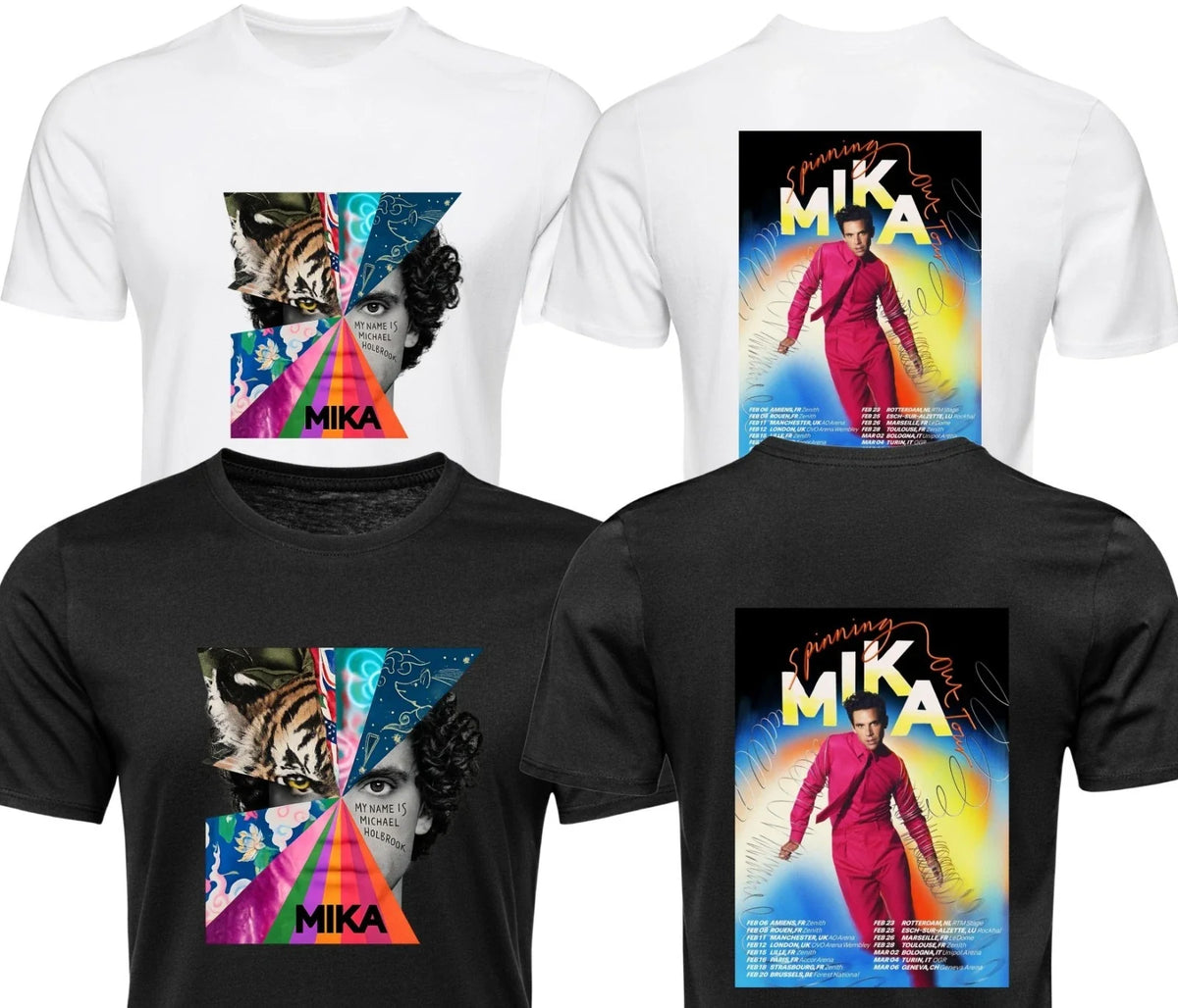Mika t shirt Spinning Out Tour UK EU Music Inspired Unisex Adult kids tee tops Unisex