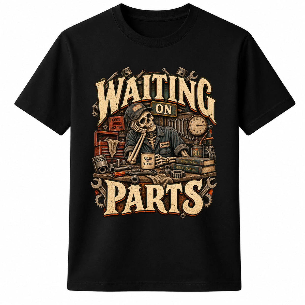 Waiting On Parts Funny Mechanic T Shirt Auto Repair Gift