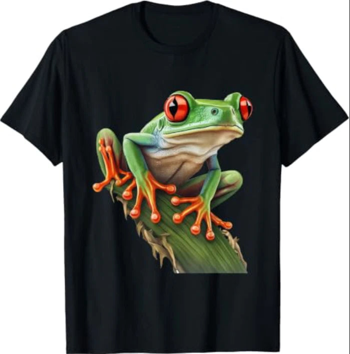 Red Eyed Tree Frog Rainforest Amphibian Leaping Frog T-Shirt