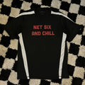 Net Six and Chill - Soccer Jersey Funny Team Black Joke Tee Men’s Large Unisex
