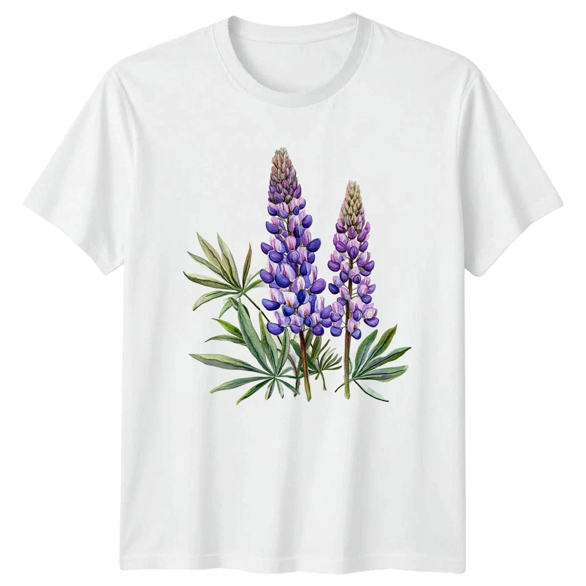Lupine Flowers Botanical Floral Mens Womens Tee Graphic Unisex Top Unisex