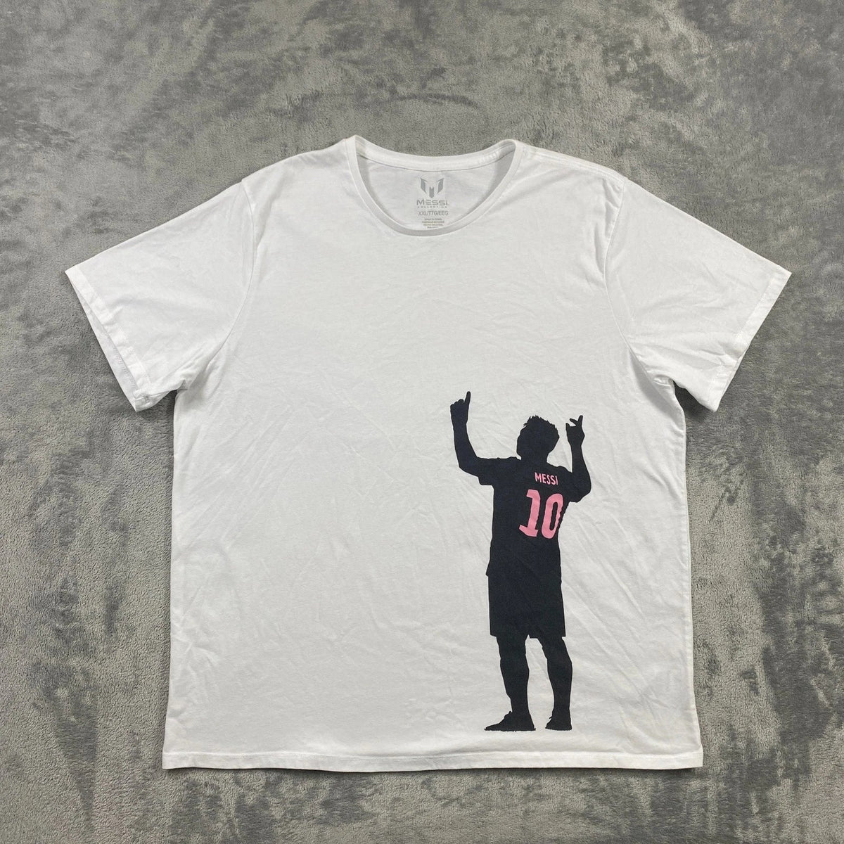 Messi Collection Soccer Graphic T Shirt Mens XXL White Pink 10 Inter Miami Style Unisex