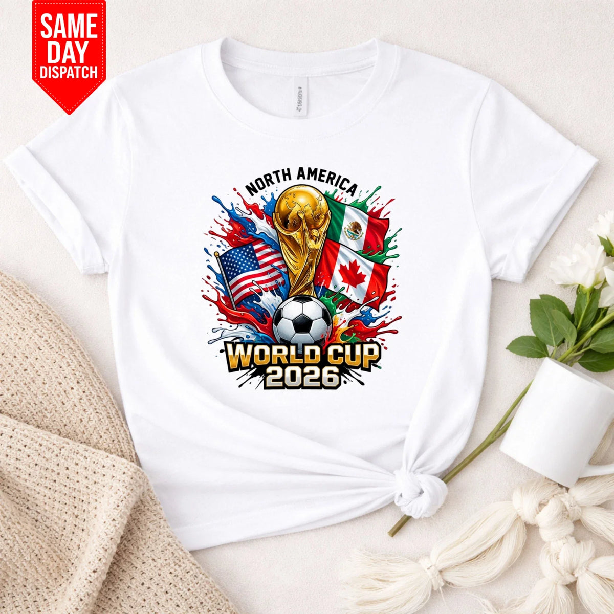 World Cup 2026 Printed Soccer Lover USA Football Fan Gift Sports Tee Top Unisex