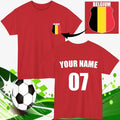 Personalised Belgium Football Custom Name Number Fan Gift Unisex Tee Top Unisex