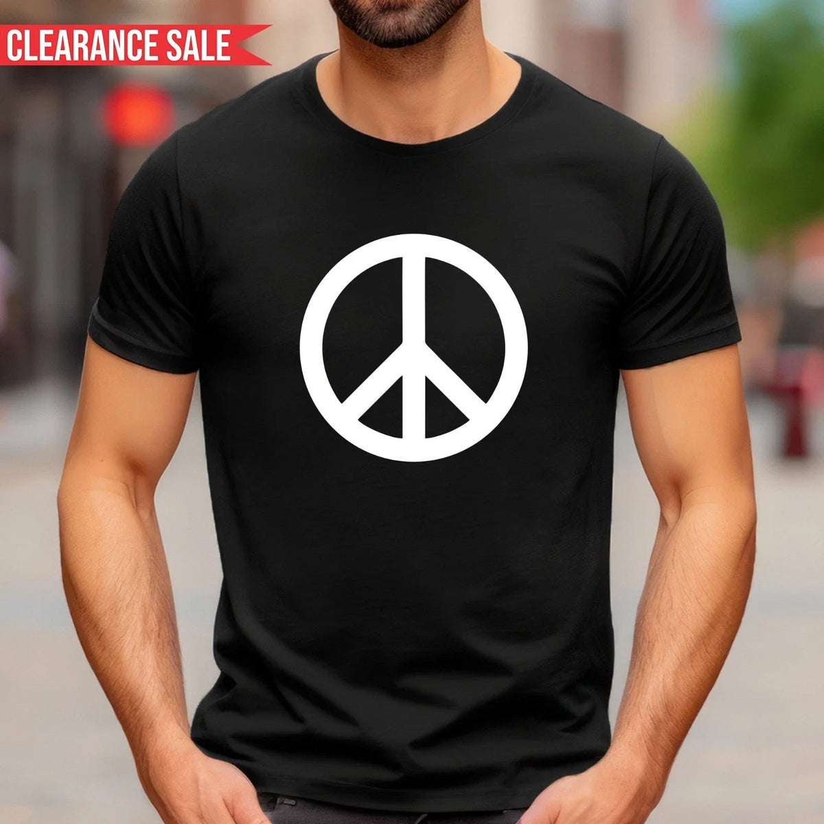 Retro Peace Sign Men's CND Logo Printed Hippy Vintage Short Sleeve T Top Unisex