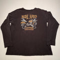 Ride Hard Custom Motorcycles Graphic Print Shirt Mens Large Black Distressed Unisex